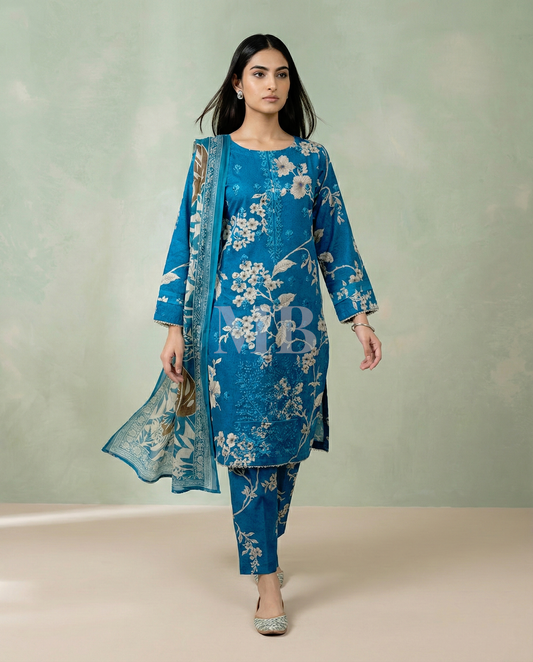 K&R Lawn - Chiffon Dupatta 524 Teal Green