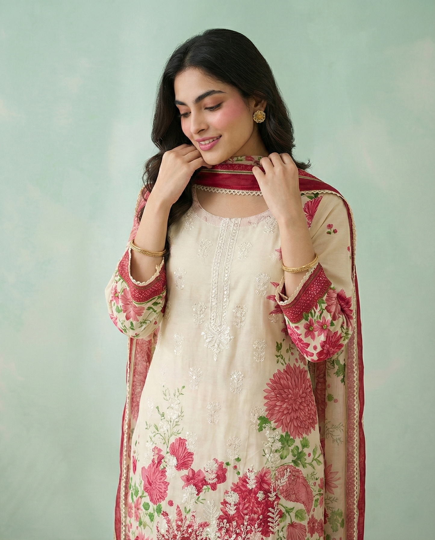 K&R Lawn - Chiffon Dupatta 529 Skin