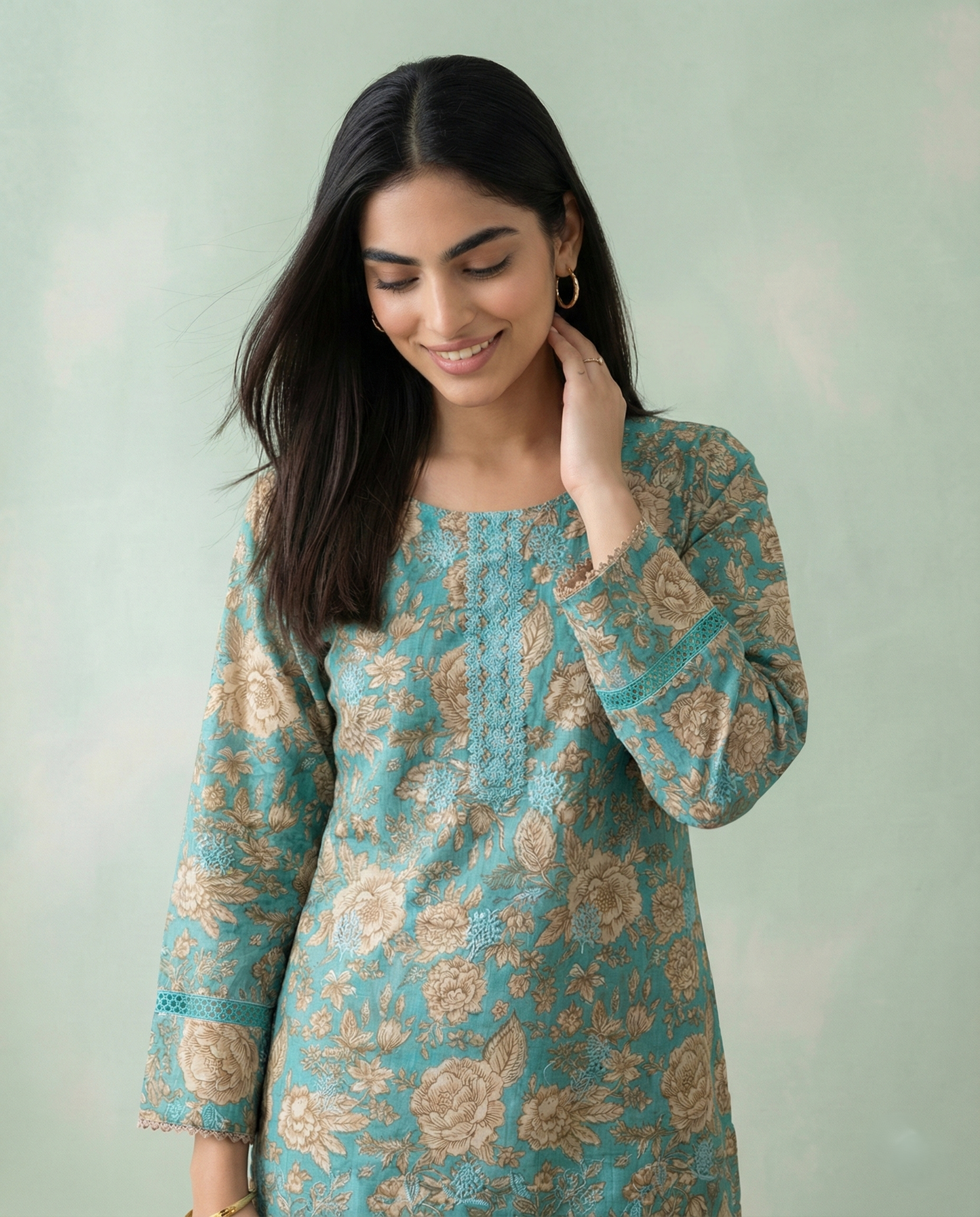 K&R Lawn - Chiffon Dupatta 530 C Green