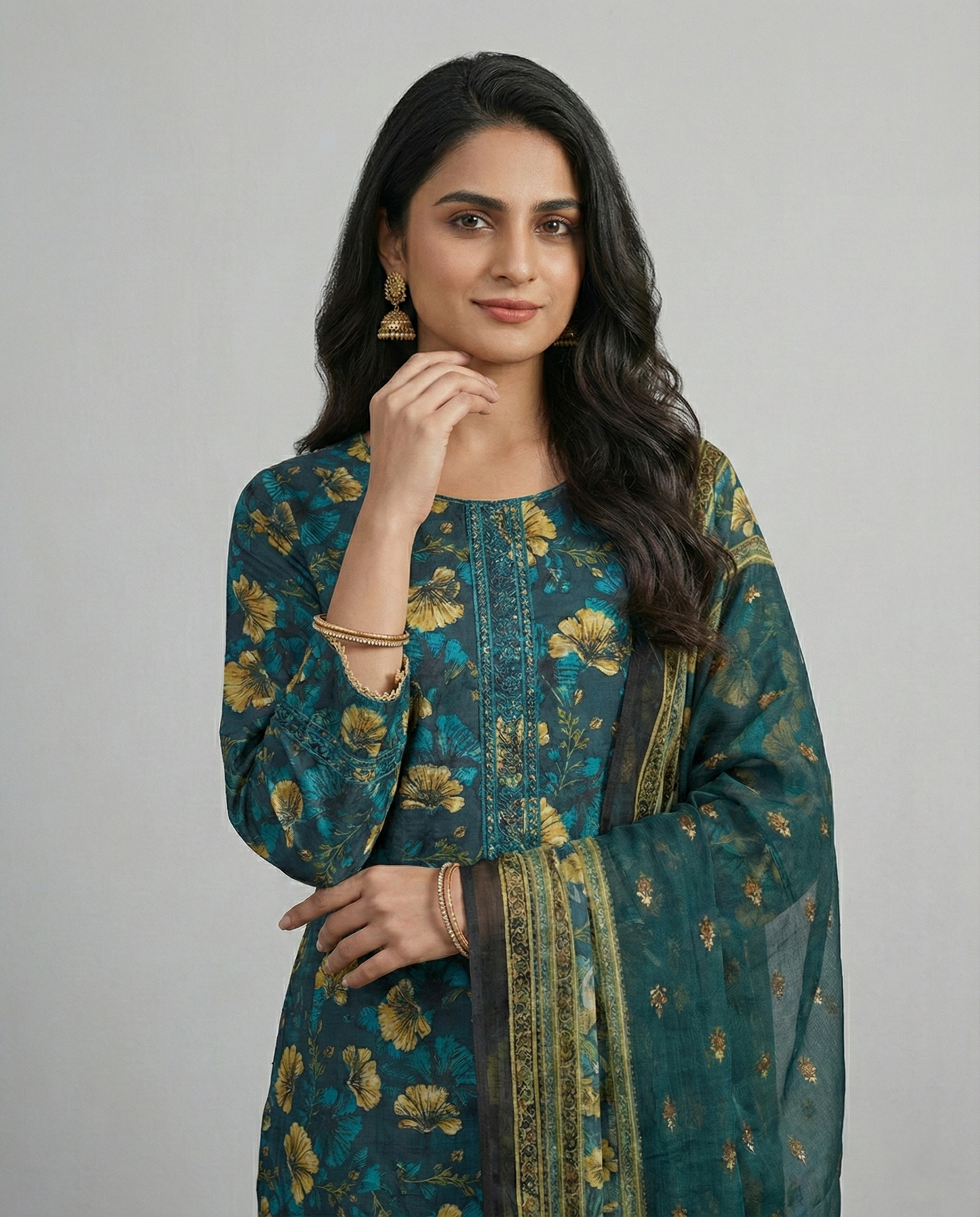 K&R Lawn - Chiffon Dupatta 571 Green