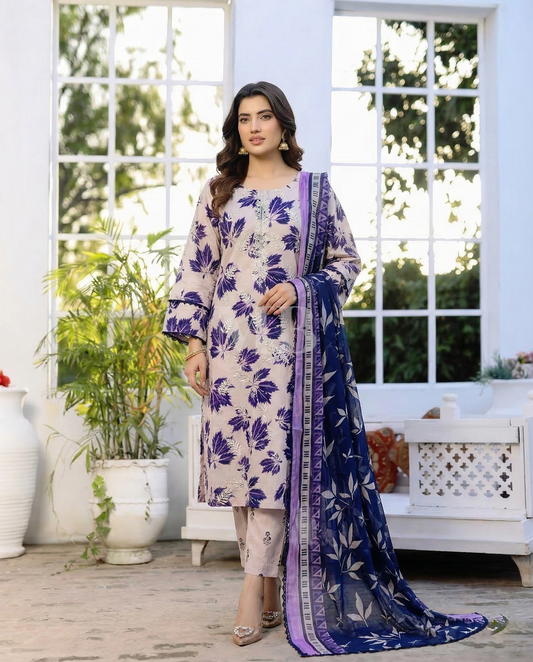 K&R Lawn - Chiffon Dupatta 625 Peach