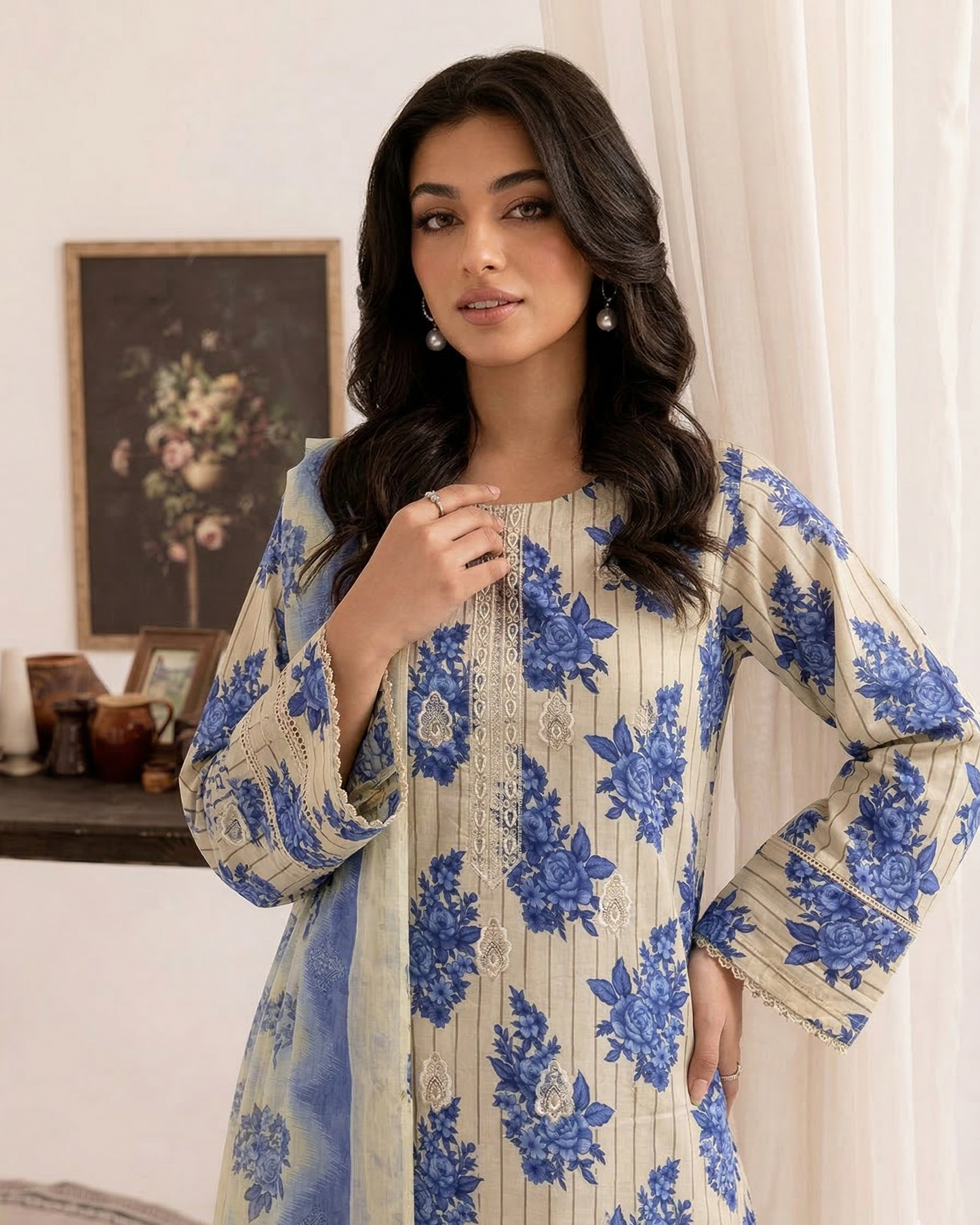 K&R Lawn - Chiffon Dupatta 639 Skin