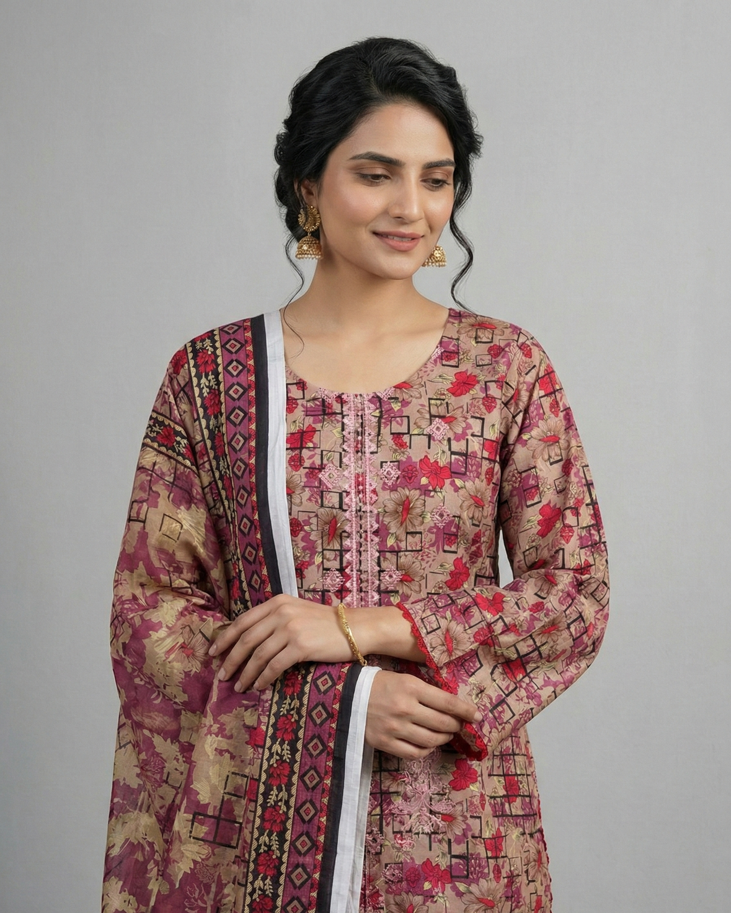 K&R Lawn - Lawn Dupatta 563 Peach