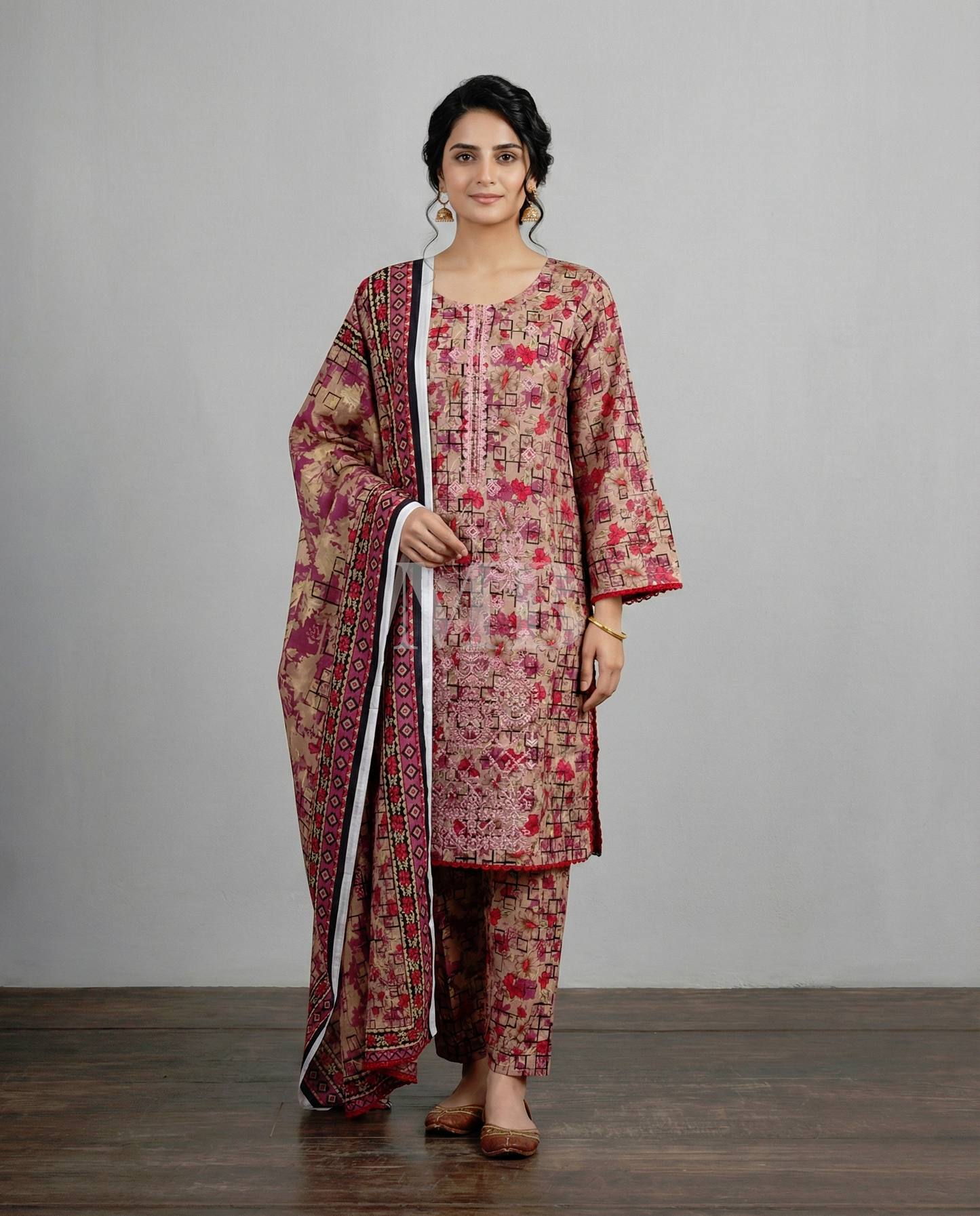 K&R Lawn - Lawn Dupatta 563 Peach