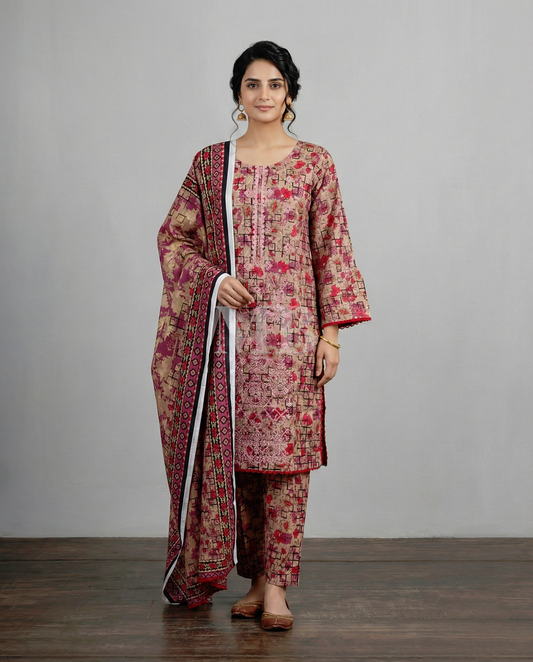 K&R Lawn - Lawn Dupatta 563 Peach