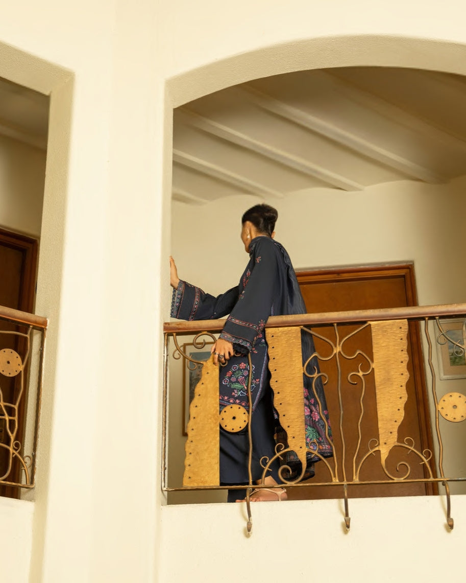 Misha Linen Drop 1 Navy Blue