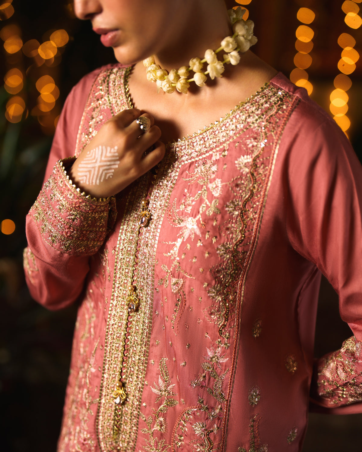 Chand Bali Zar Gul Pink