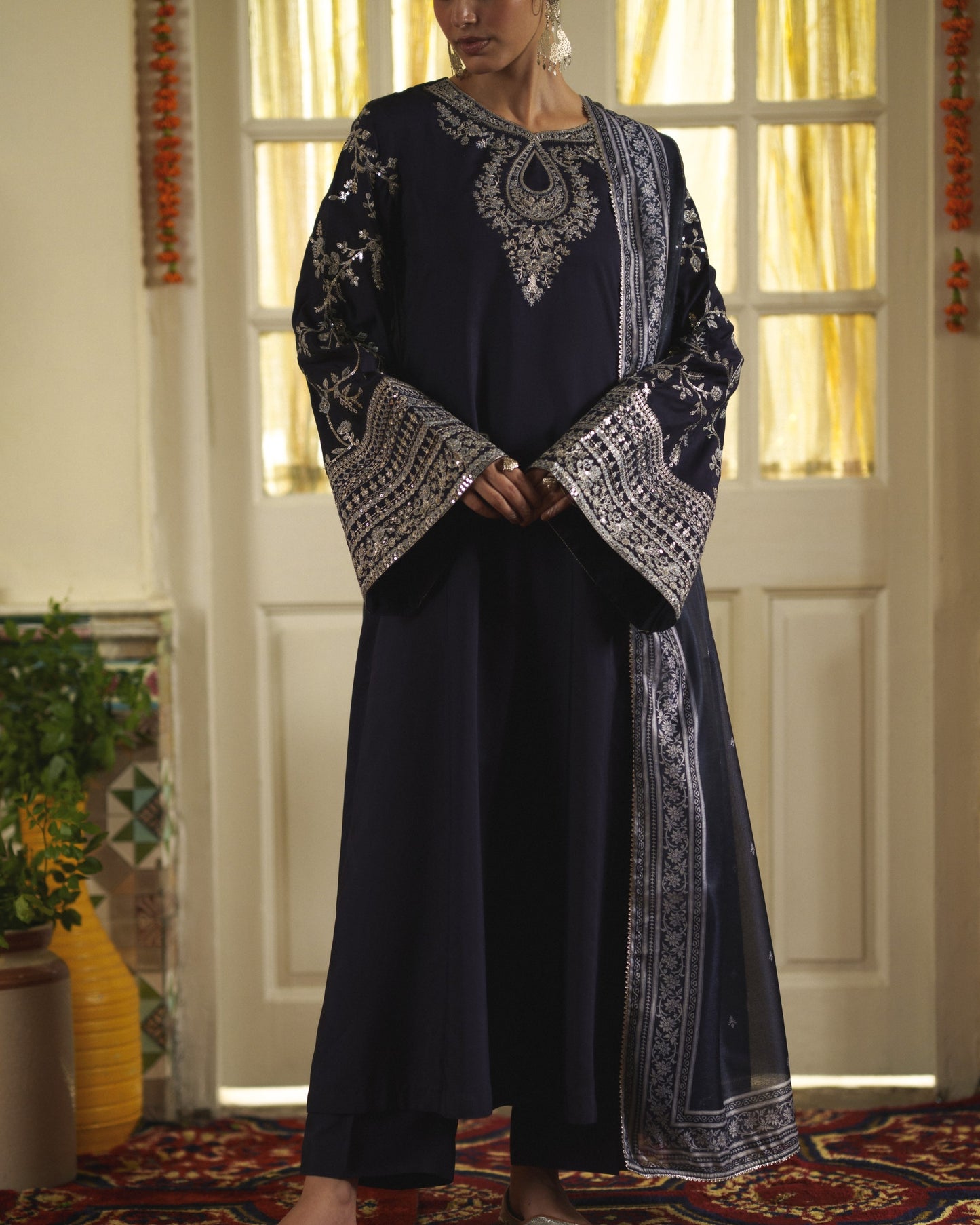 Mubarak Sitara Navy Blue