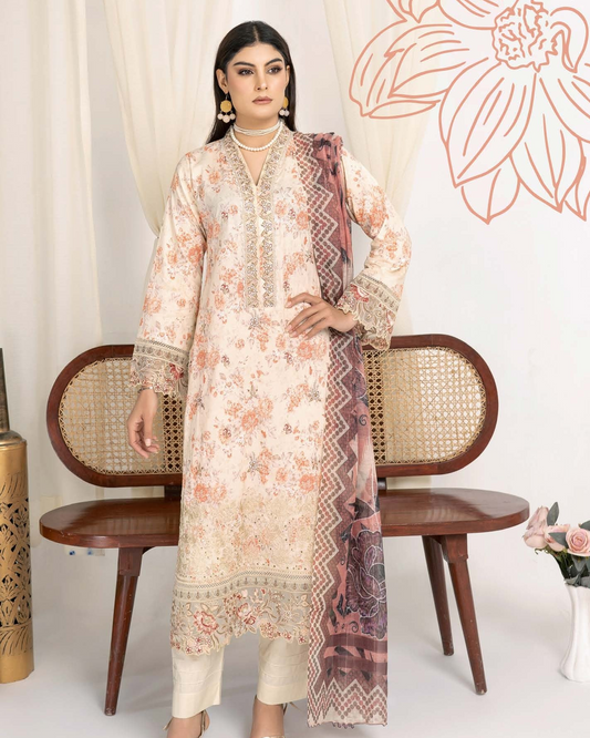 Munira Mahi Lawn MSL 03 Cream