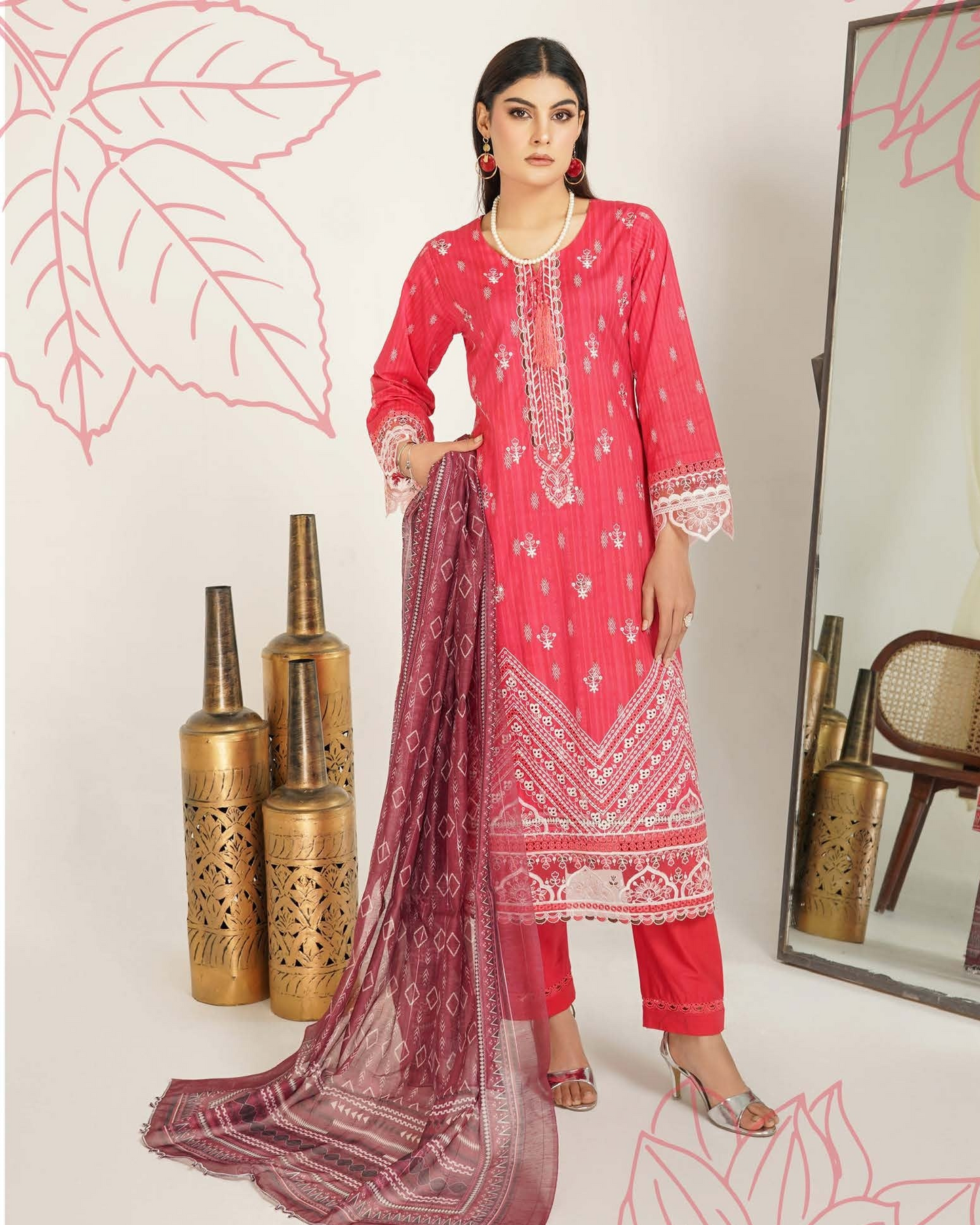 Munira Mahi Lawn MSL 07 Rasberry Pink