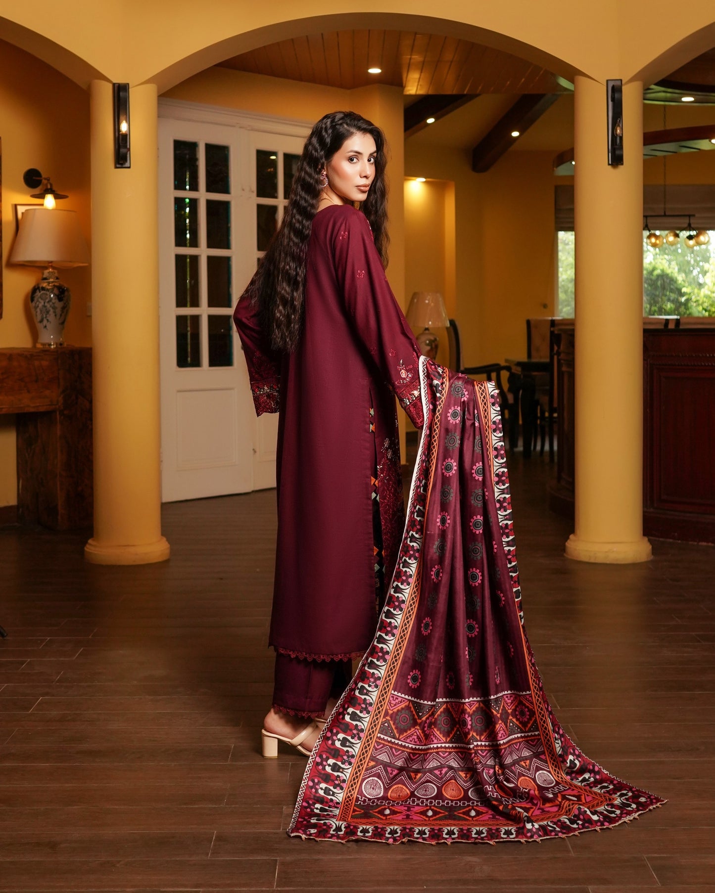 Munira 7 Spellbinging Dhanak MSL 06 Wine Red