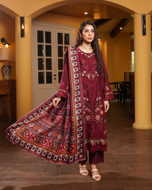 Munira 7 Spellbinging Dhanak MSL 06 Wine Red