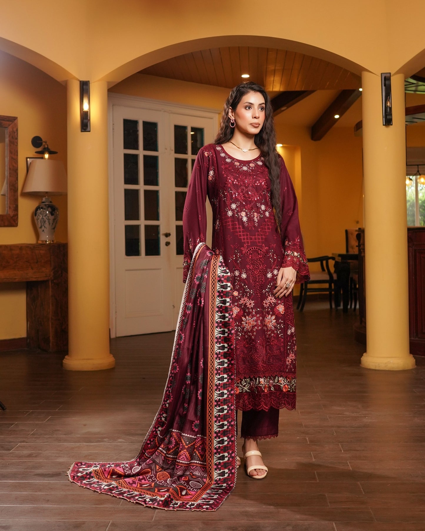 Munira 7 Spellbinging Dhanak MSL 06 Wine Red