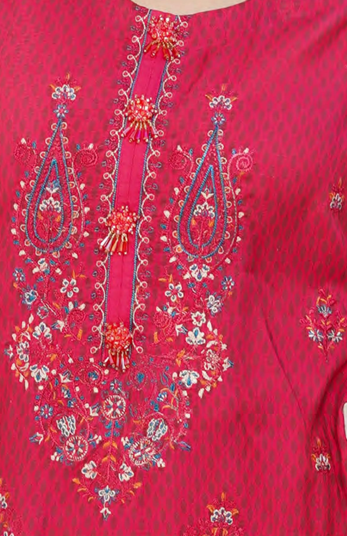 Munira August Embroidery Linen MSL 02 Carrot Pink