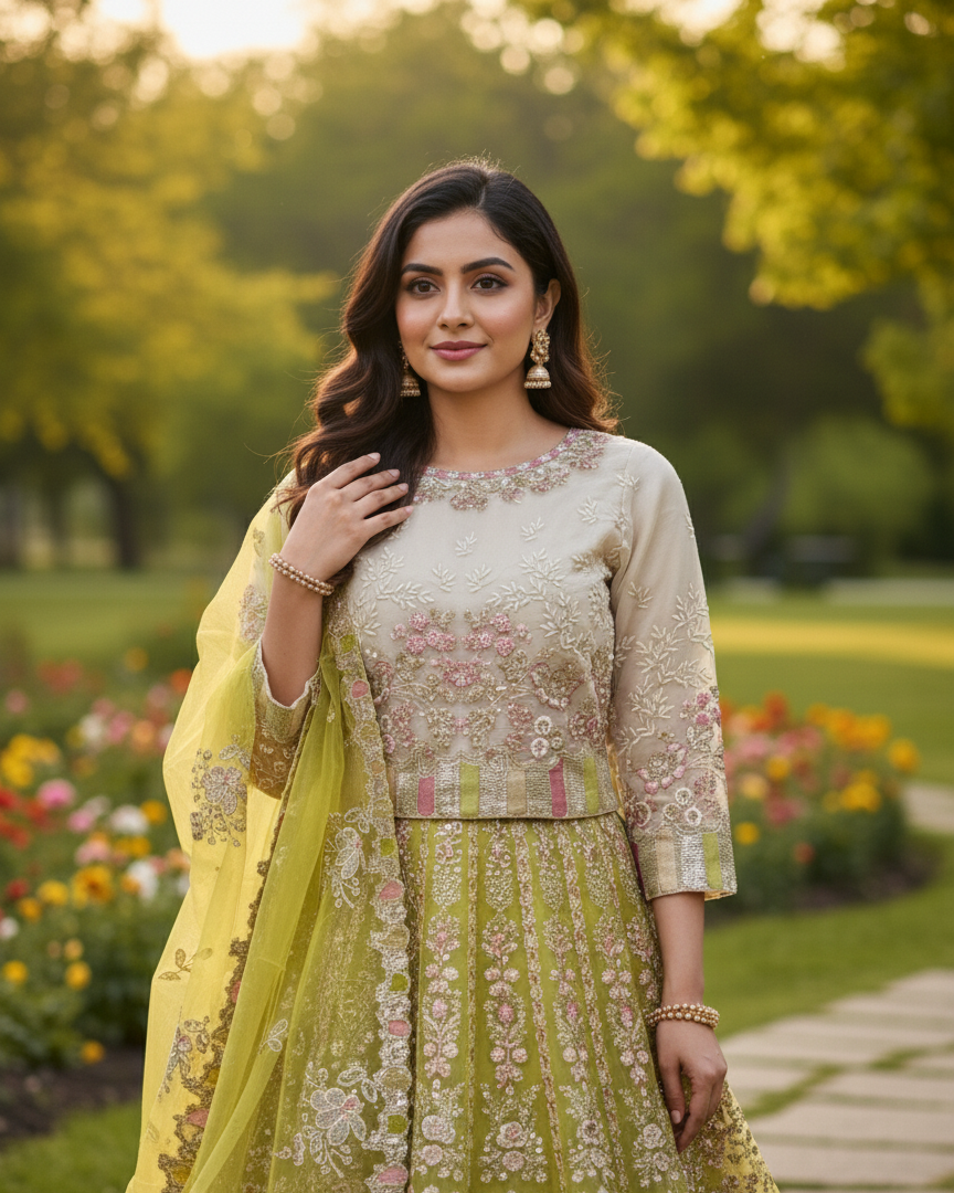 Noor-e-Bahar FG 166 Cream Mehndi