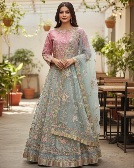 Noor-e-Bahar FG 166 Pink Aqua