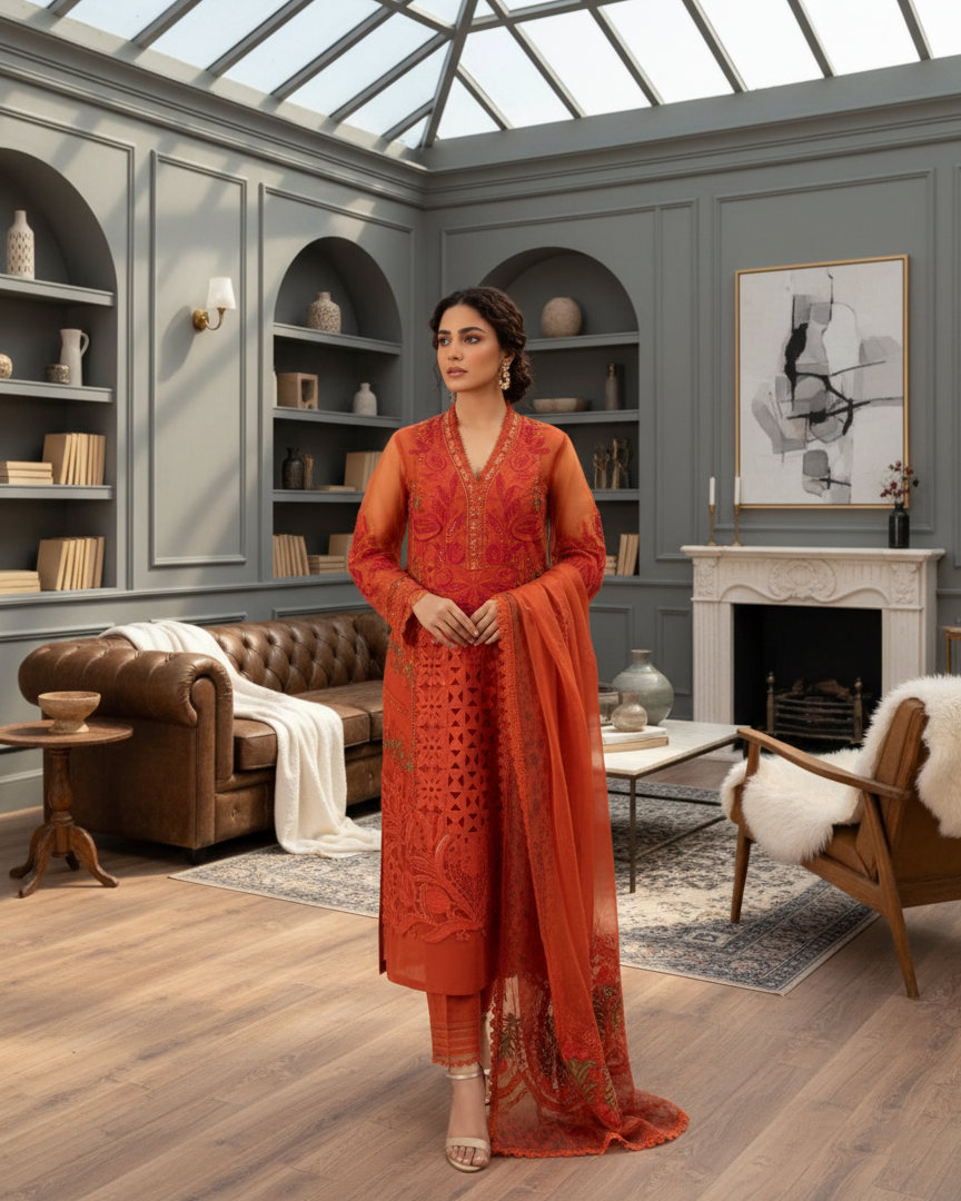 Orchid Flame Orange Dress