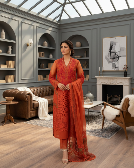 Orchid Flame Orange Dress