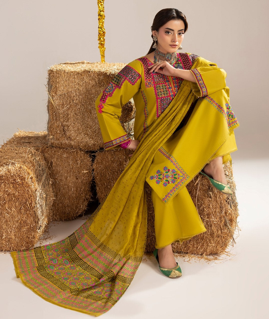 Phulkari ZR 2614 Lime Yellow
