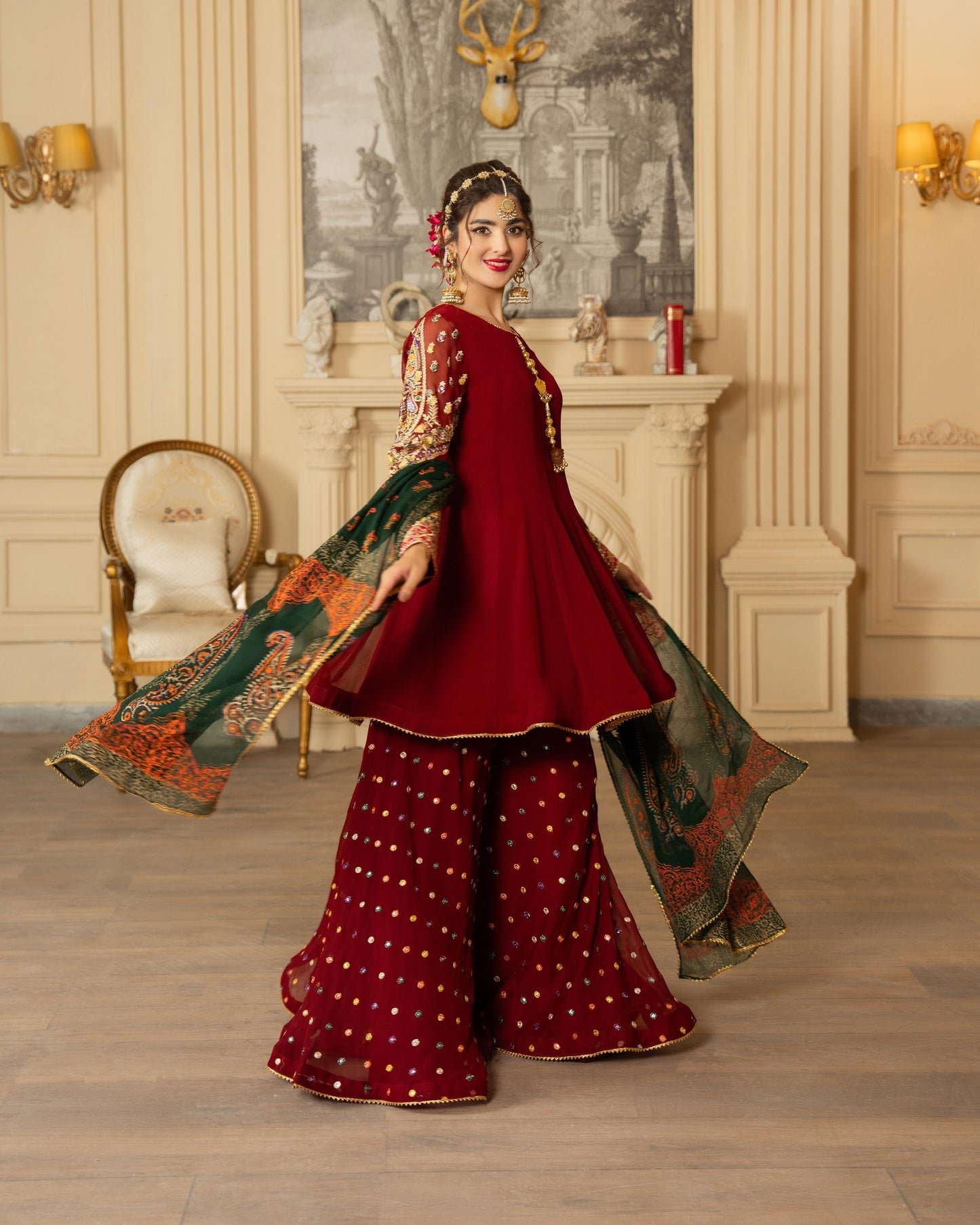 Karma Roohi 462 Oxblood Mahroon