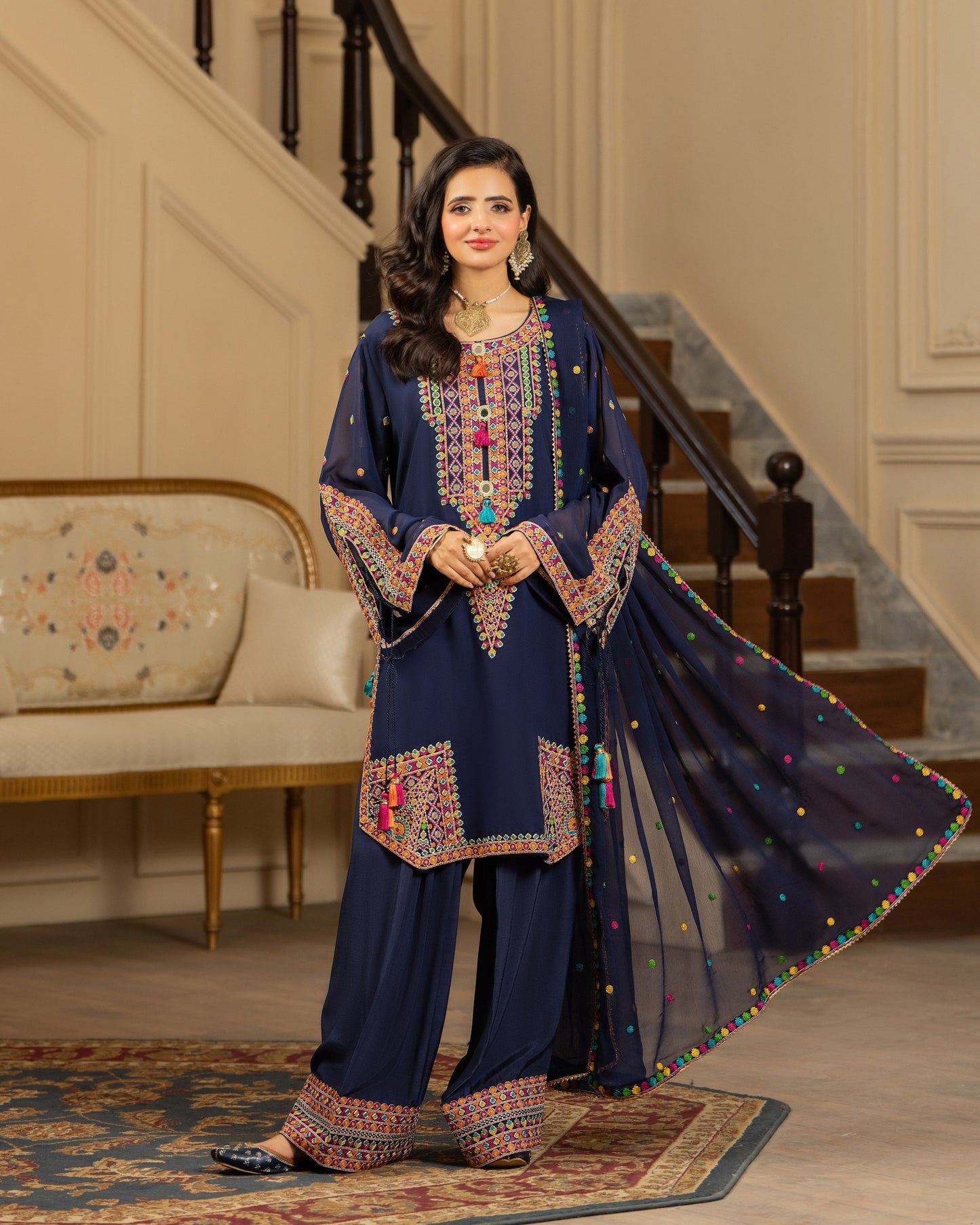 Karma Roohi 465 Navy Blue