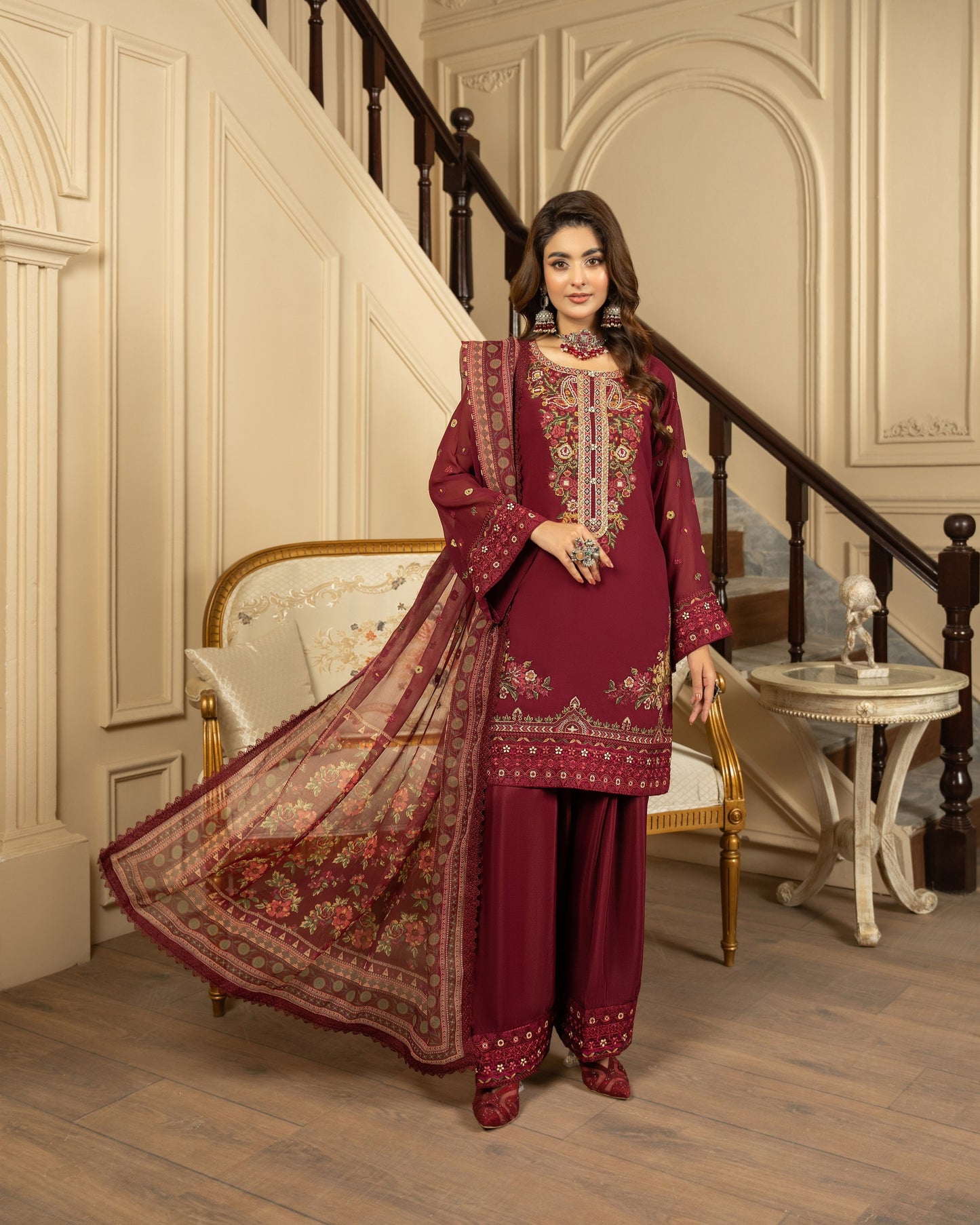 Karma Roohi 467 Mahroon Wine