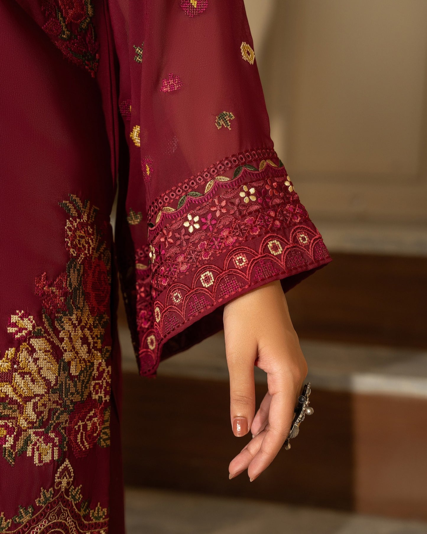 Karma Roohi 467 Mahroon Wine