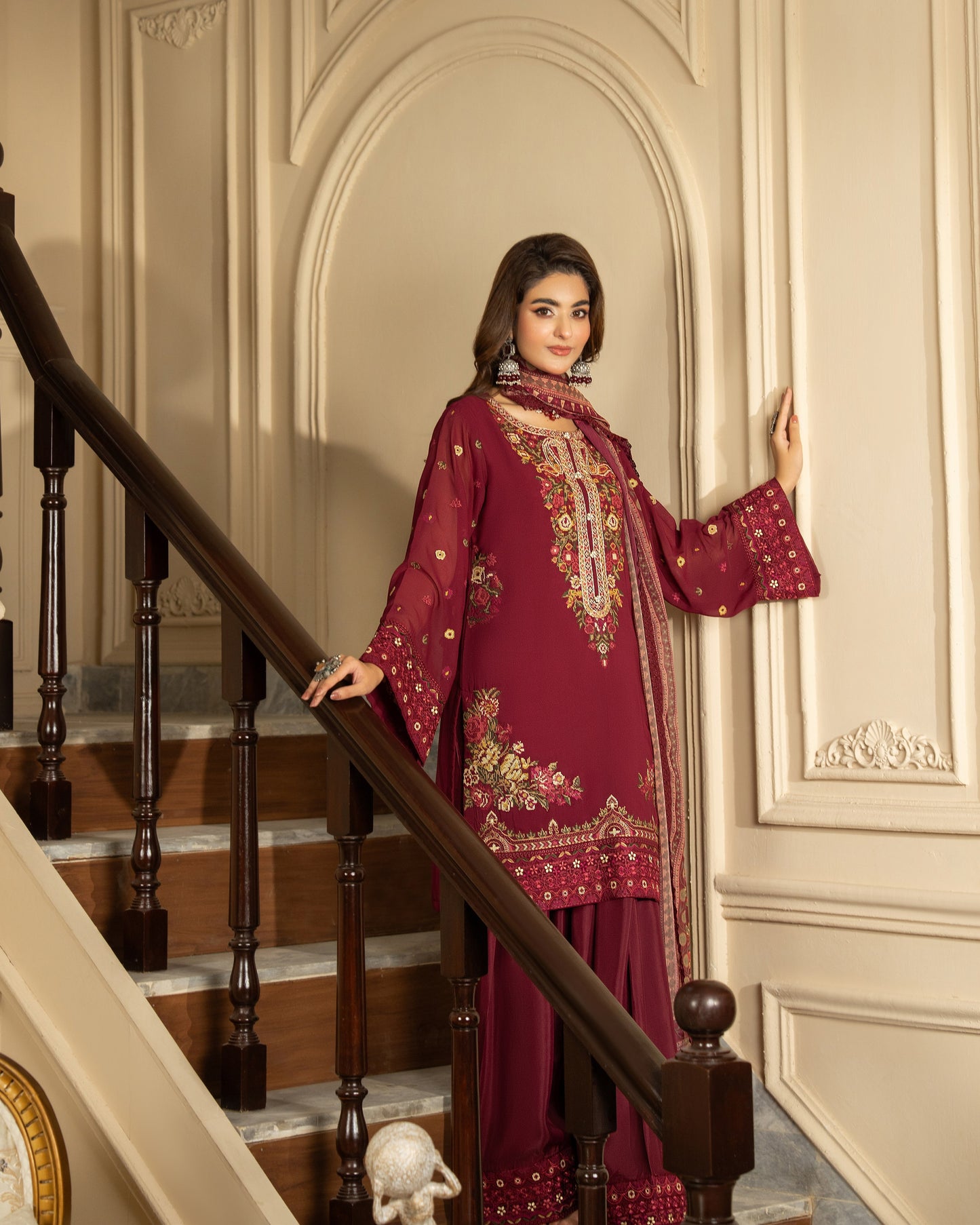 Karma Roohi 467 Mahroon Wine