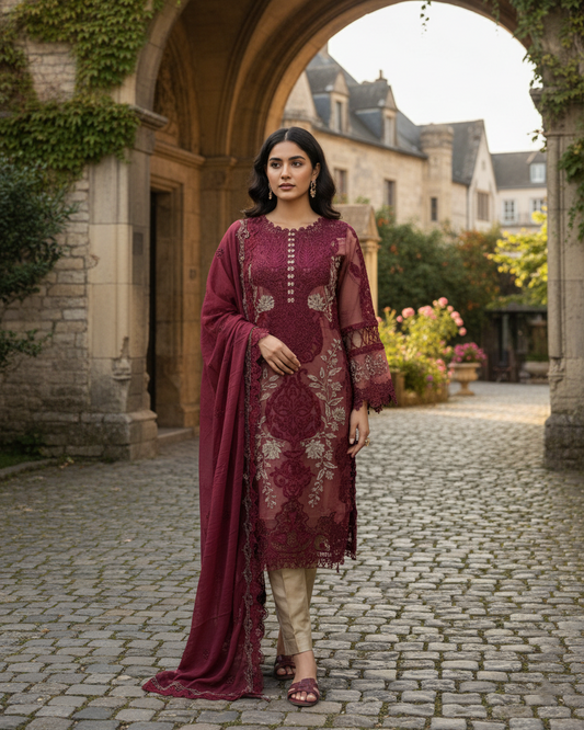 Roseate Charm Formal Mehroon