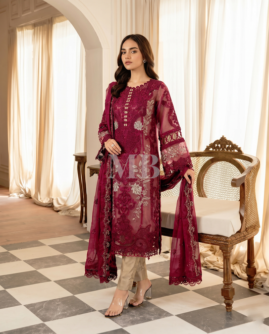 Roseate Charm Formal Mehroon