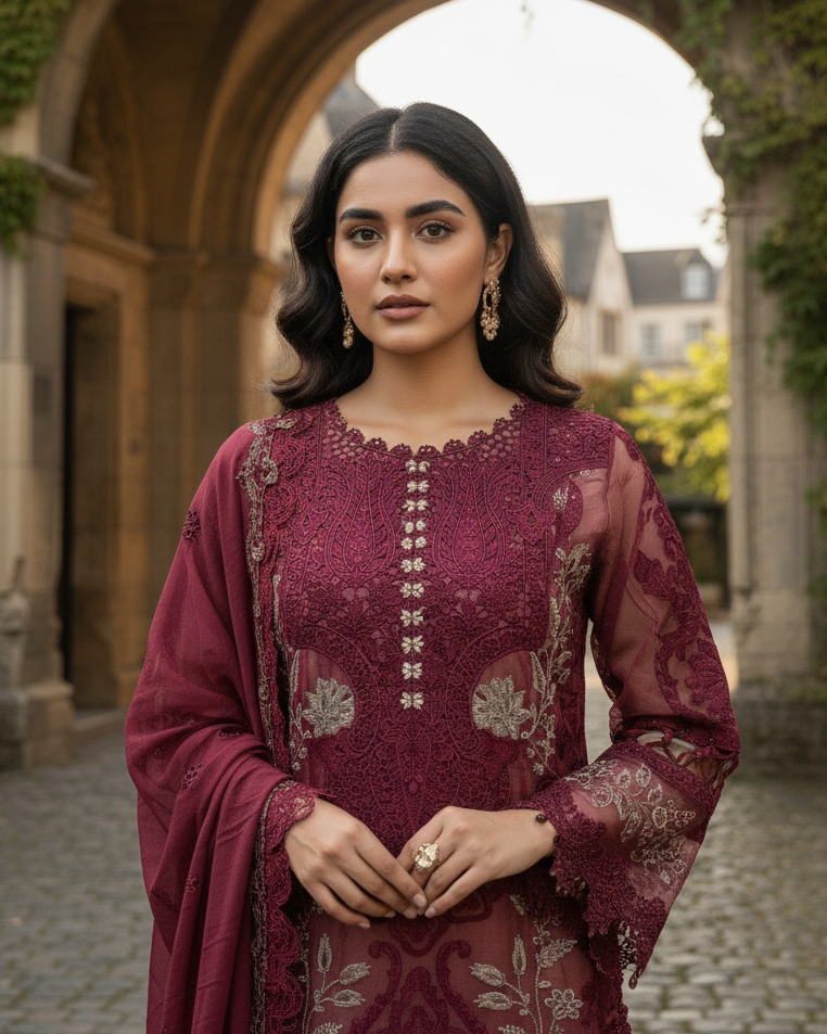 Roseate Charm Formal Mehroon