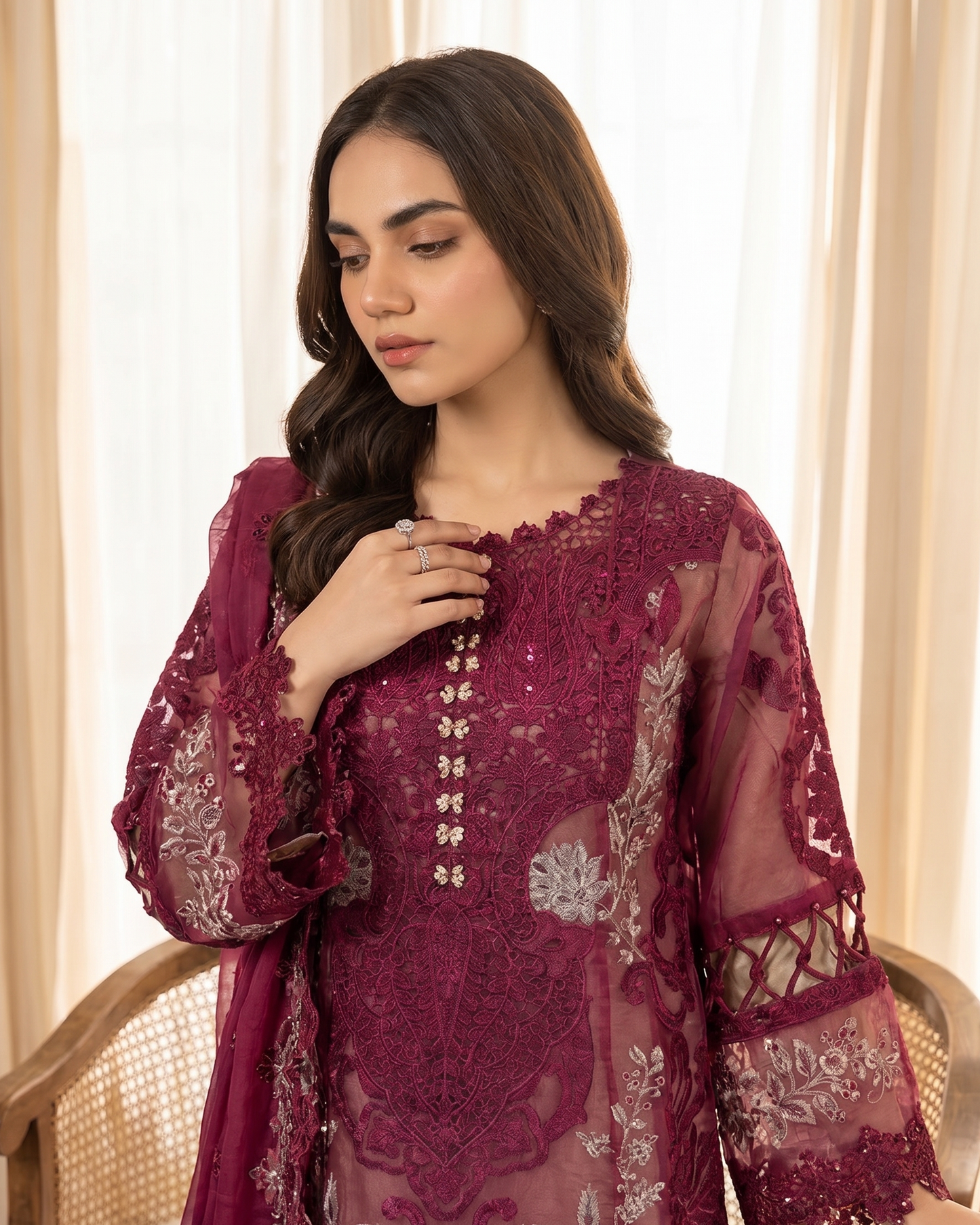 Roseate Charm Formal Mehroon