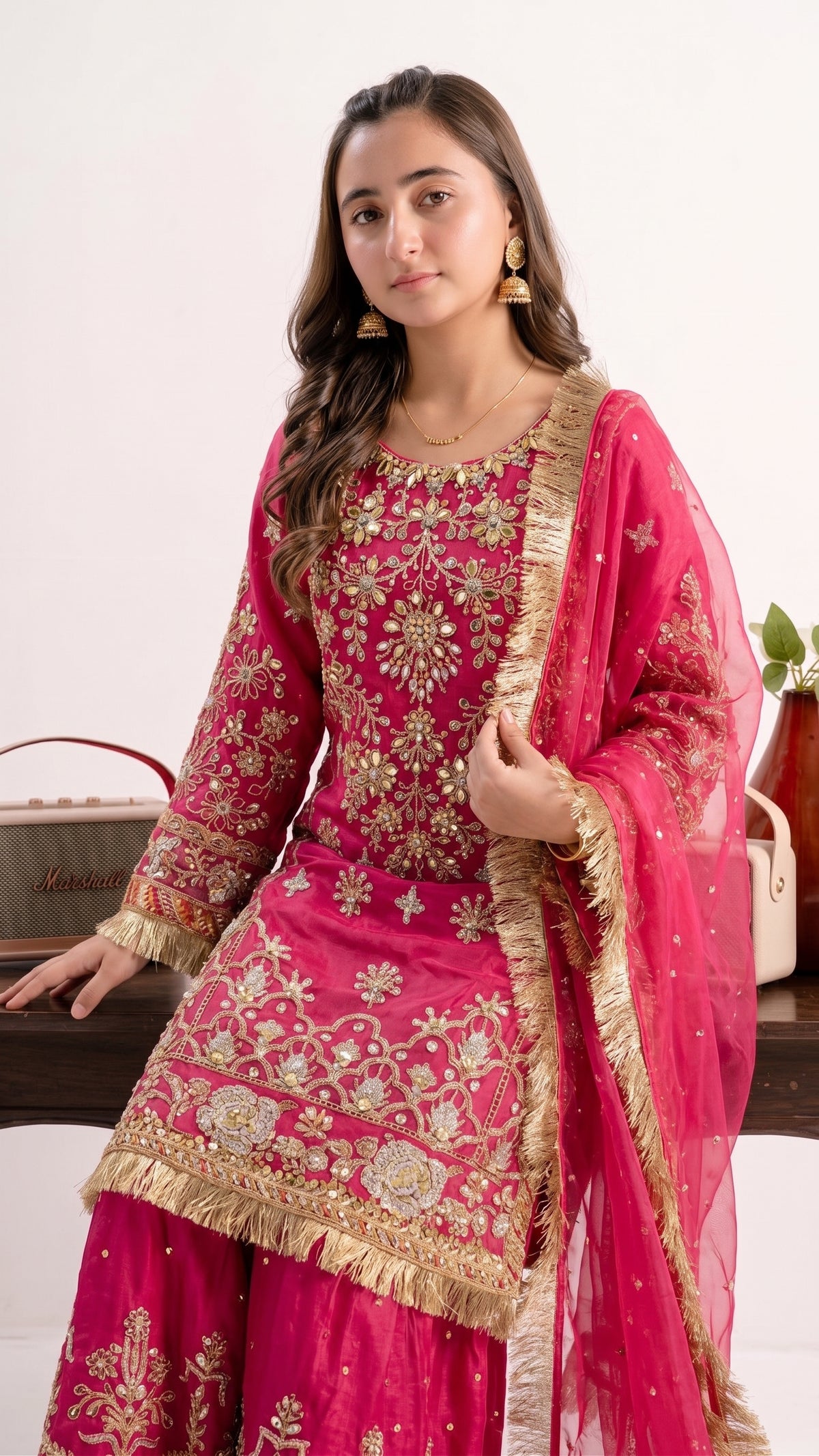 SJ3156 by Mohsin Girl Pink