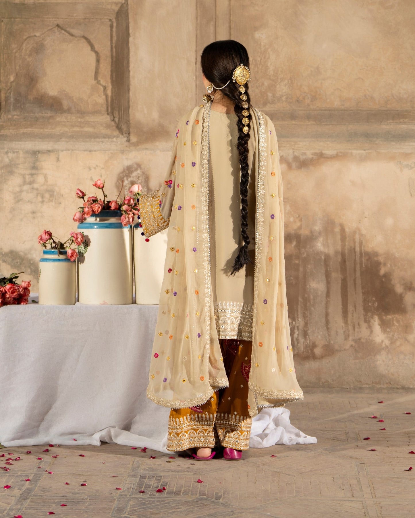 Karma Saj Dhaj 526 Beige & Mustard