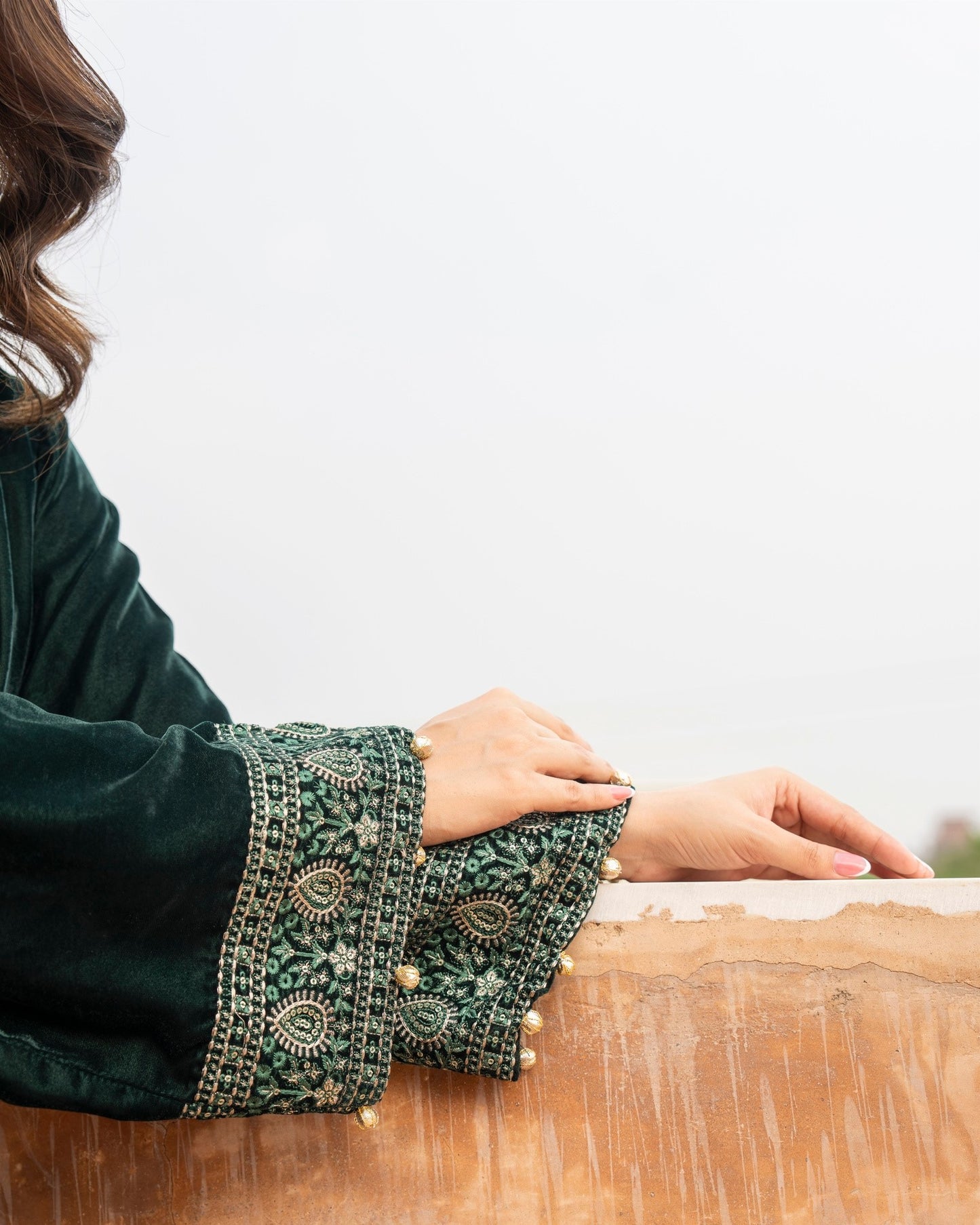 Karma Sehar Velvet 489 Pine Green