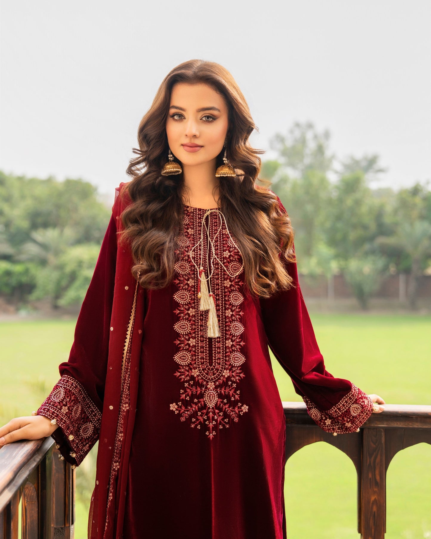 Karma Sehar Velvet 489 Deep Red