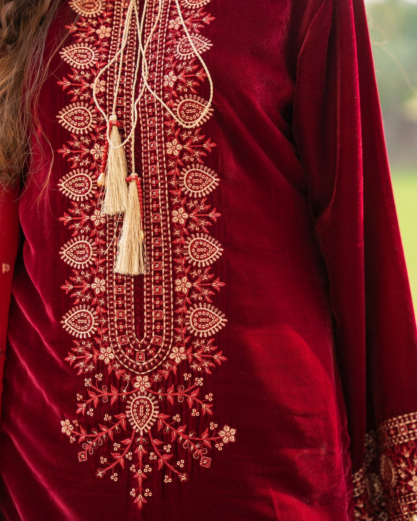 Karma Sehar Velvet 489 Deep Red