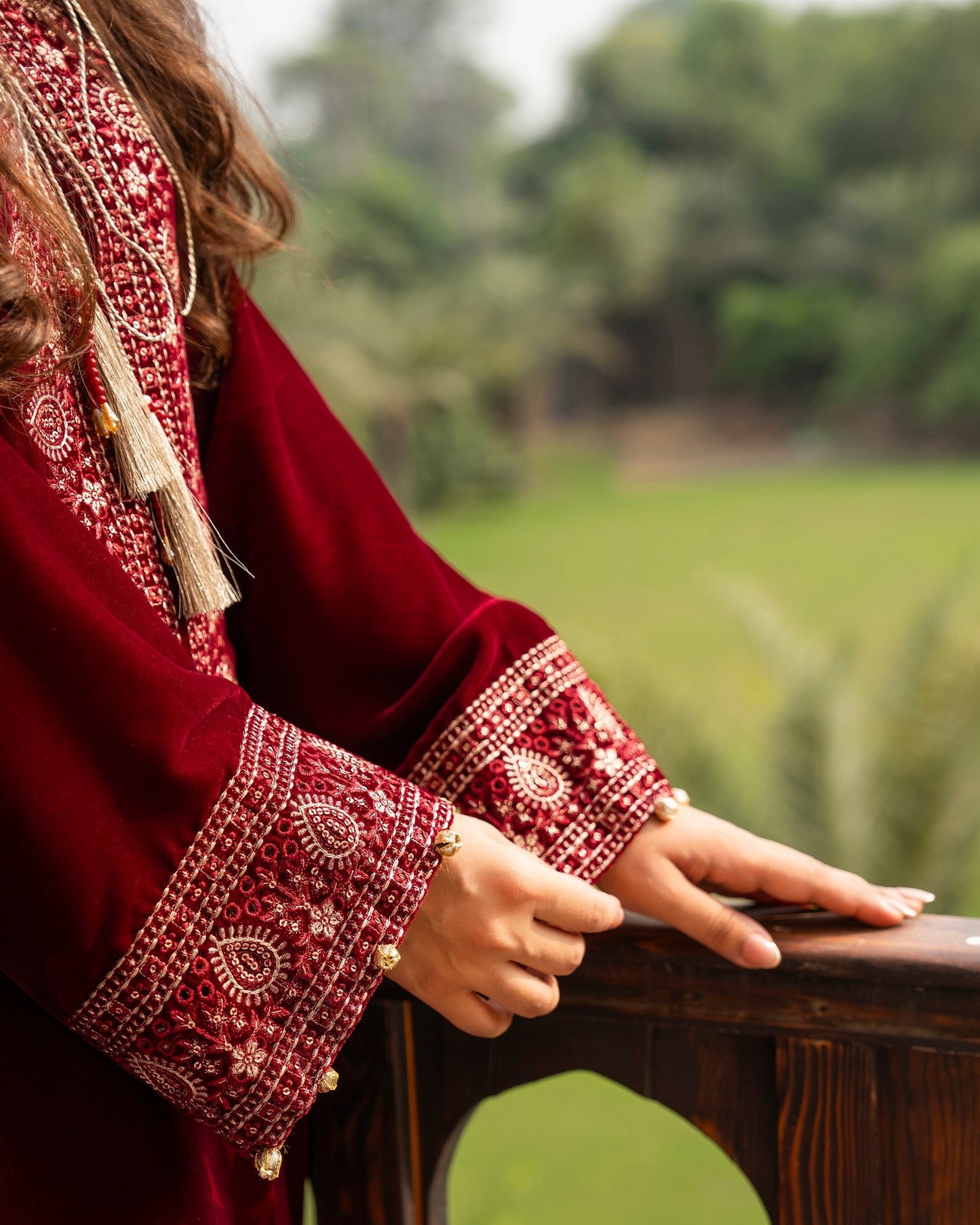 Karma Sehar Velvet 489 Deep Red