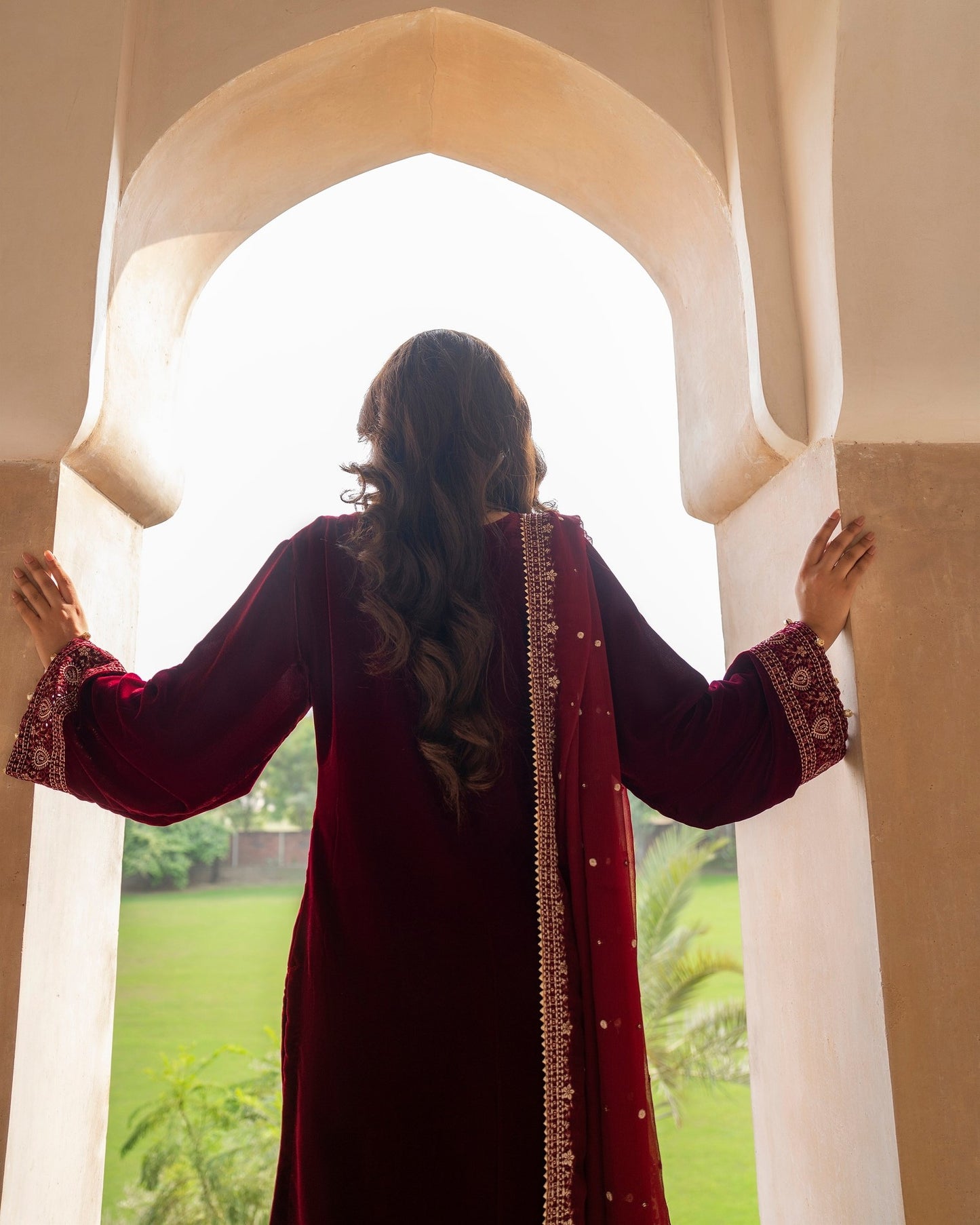 Karma Sehar Velvet 489 Deep Red