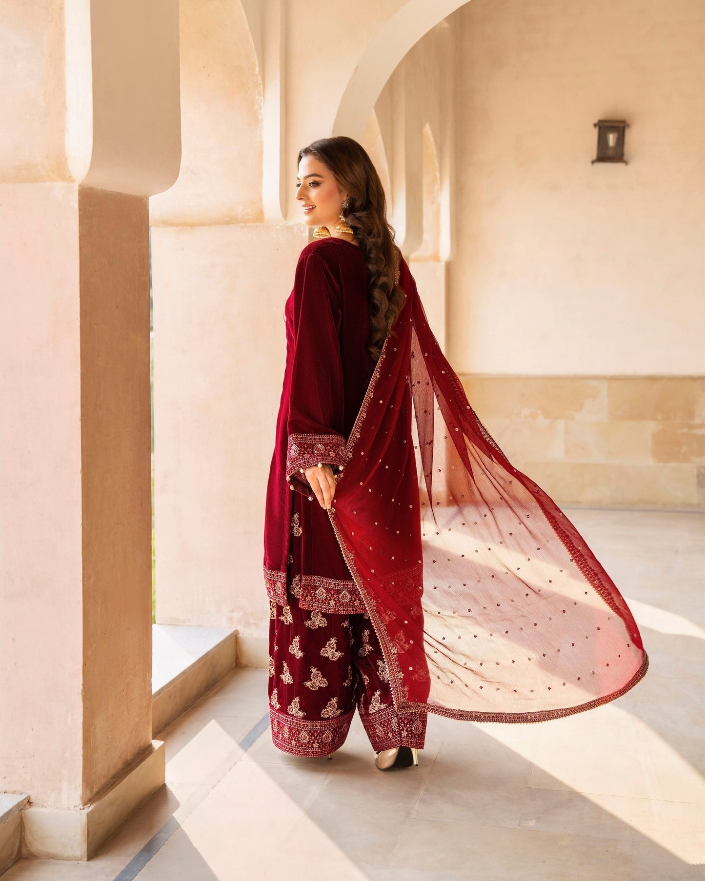 Karma Sehar Velvet 489 Deep Red