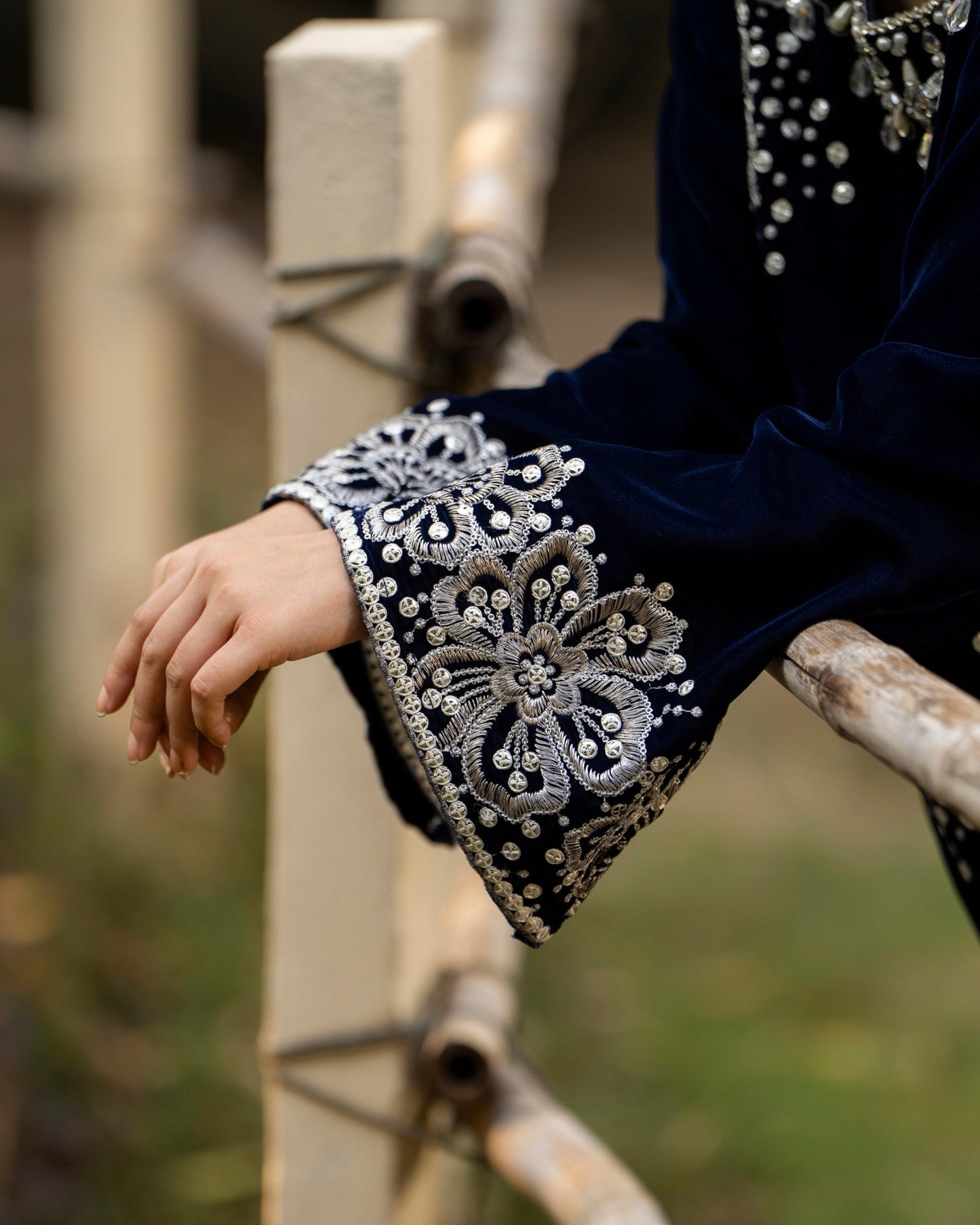 Karma Sehar Velvet 491 Deep Blue