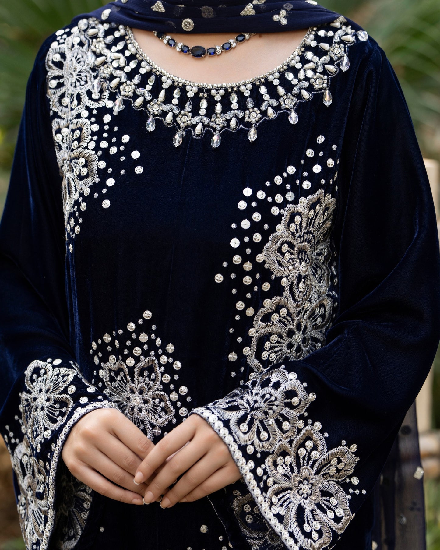 Karma Sehar Velvet 491 Deep Blue