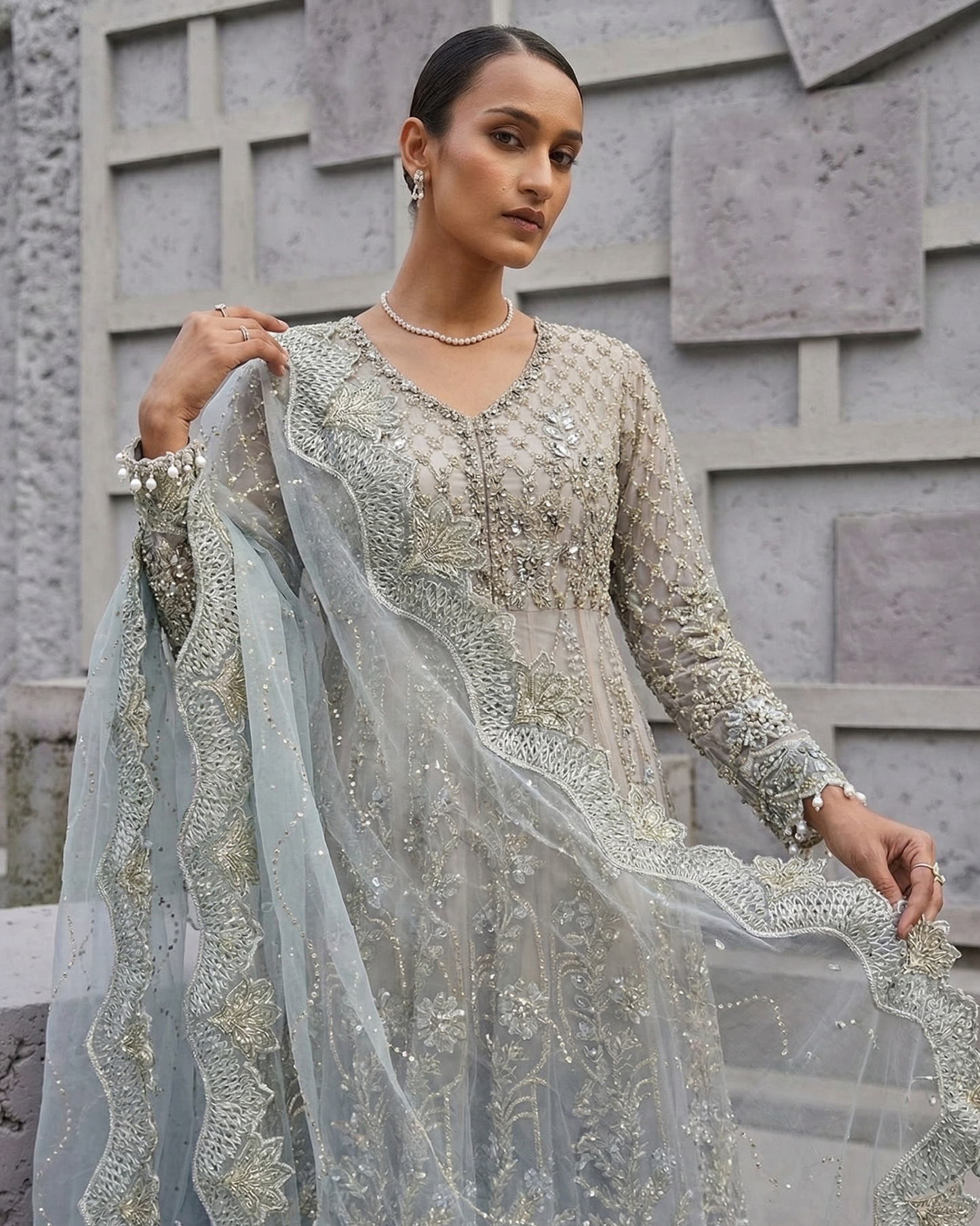 Steel Blue Dream Frock Ensemble