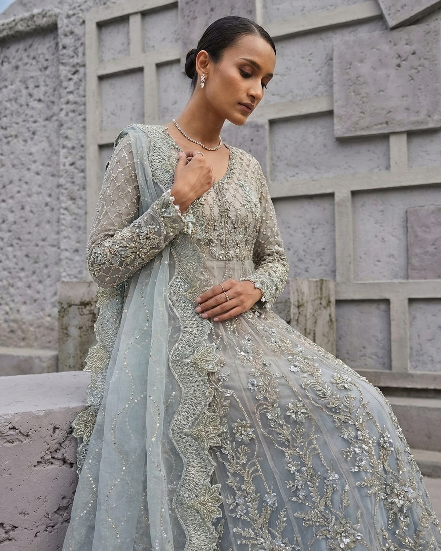 Steel Blue Dream Frock Ensemble