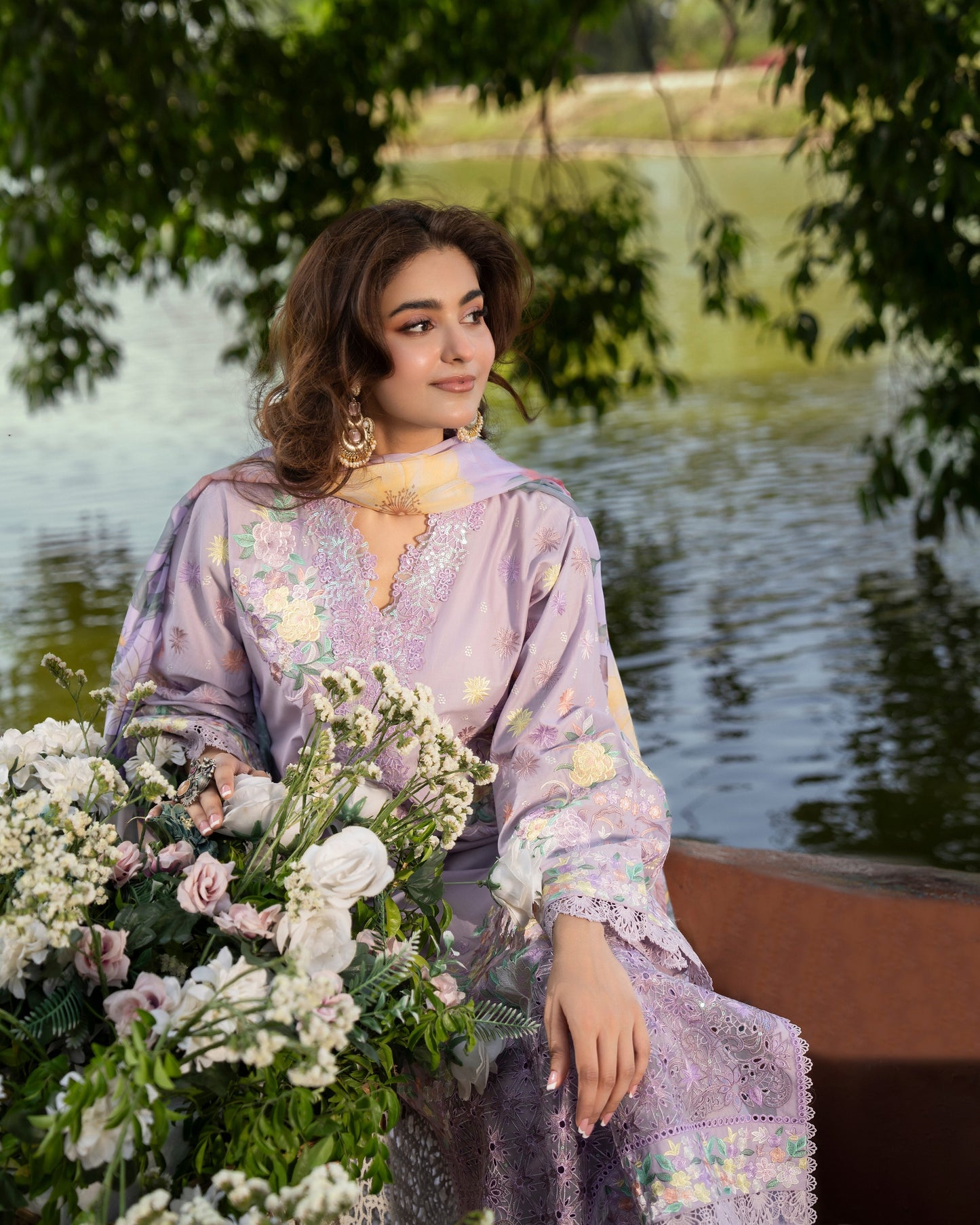Karma Sunehri 1573 Lilac Floral