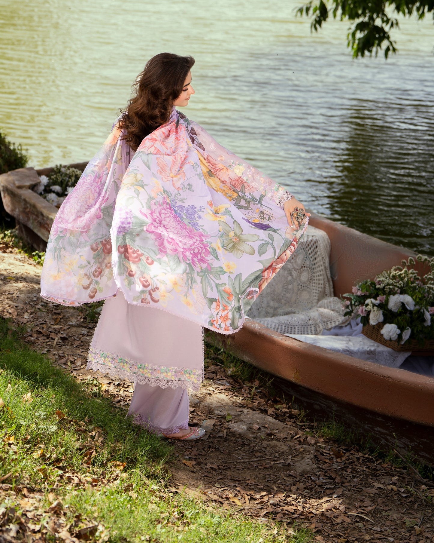 Karma Sunehri 1573 Lilac Floral