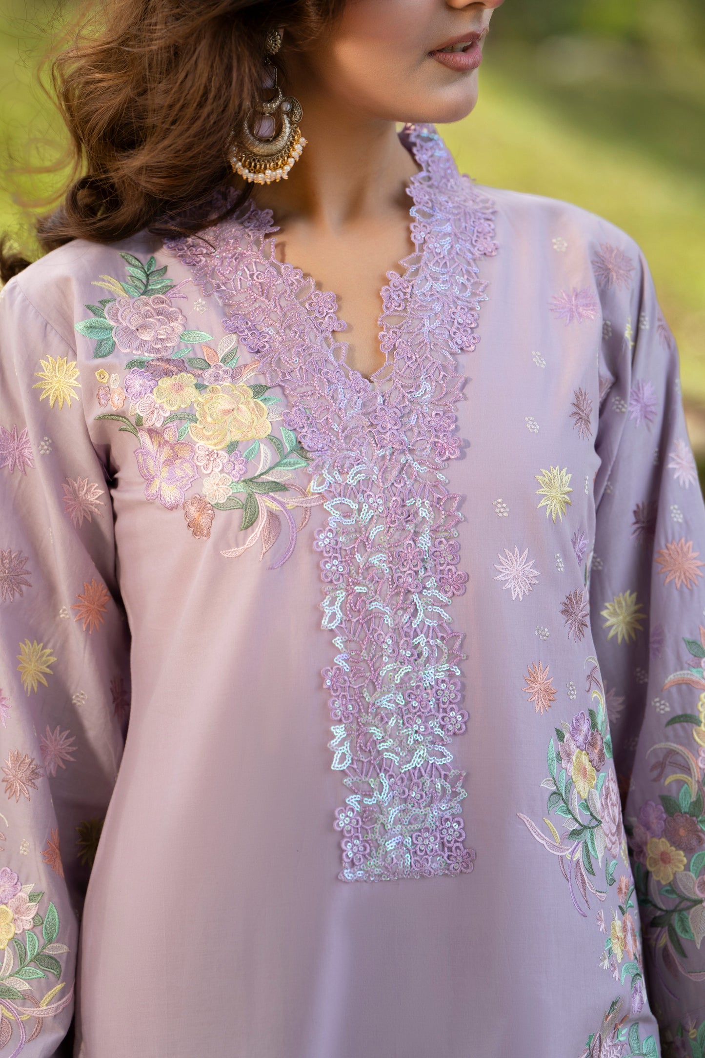 Karma Sunehri 1573 Lilac Floral