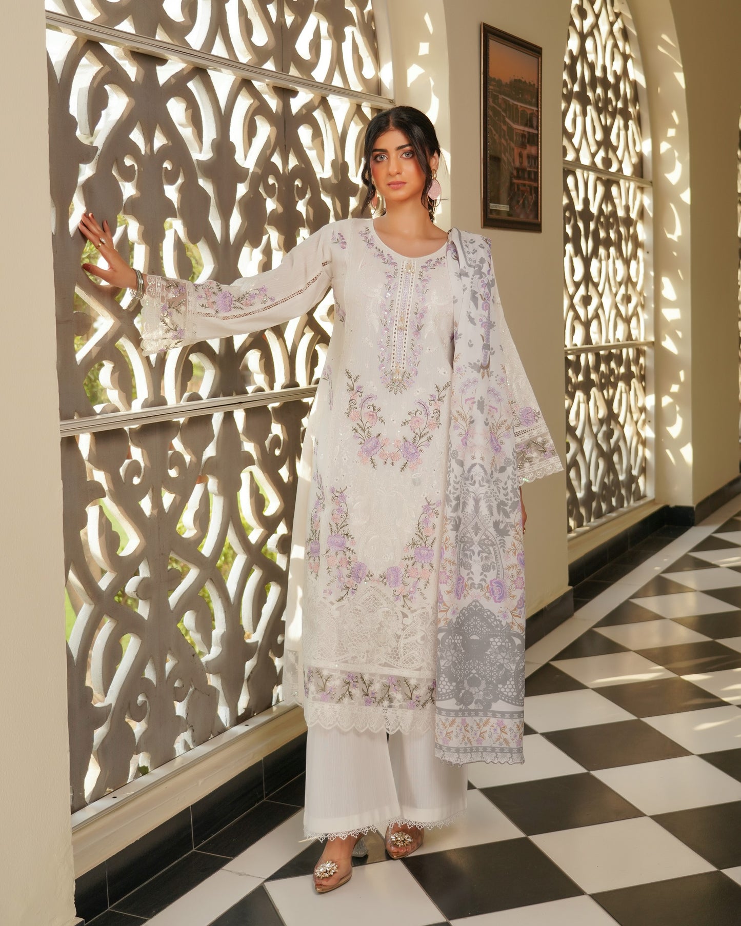 Munira Mashq Dhanak 02 Off White