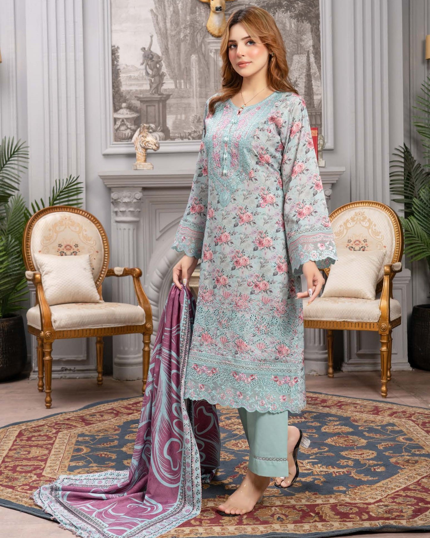 Munira Aura Dhanak 02 Sky Blue