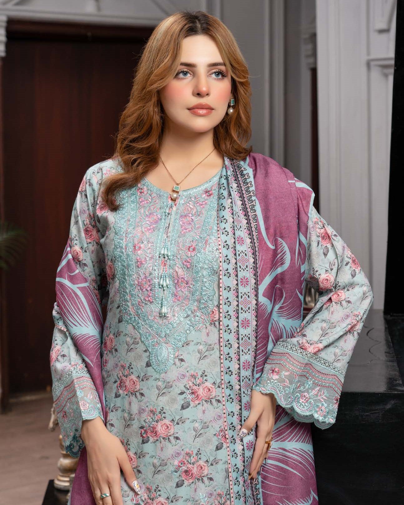 Munira Aura Dhanak 02 Sky Blue